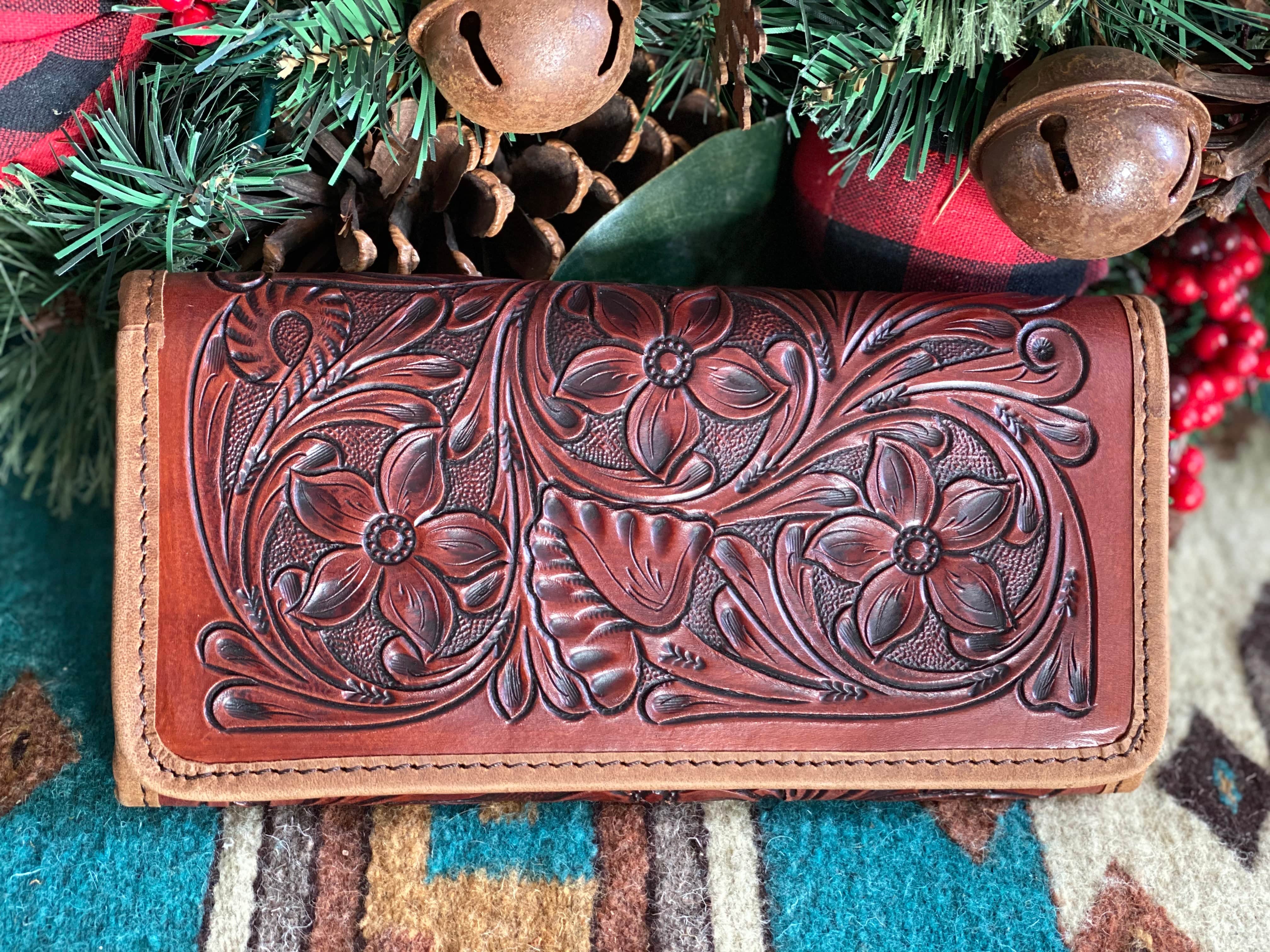 The Catalina Tooled Leather Clutch Organizer Wallet – Shop Envi Me