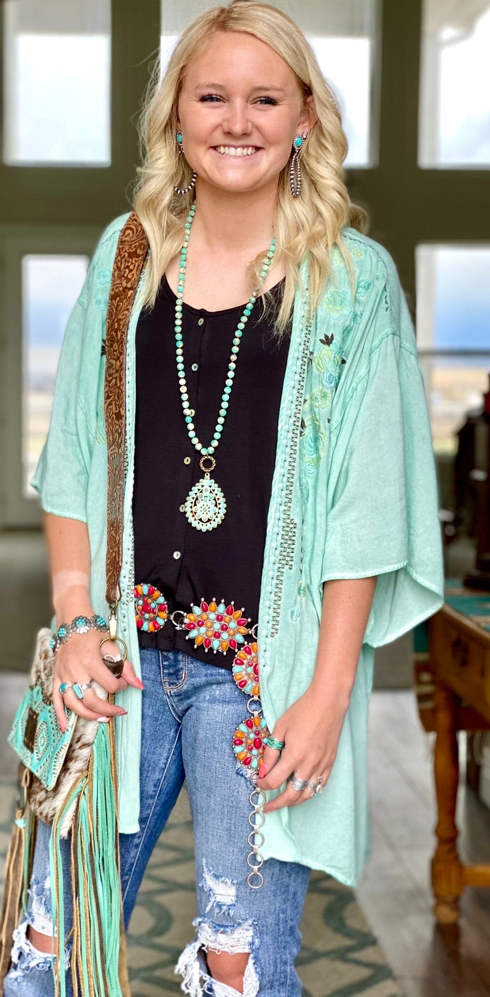 Mint green kimono cardigan hotsell