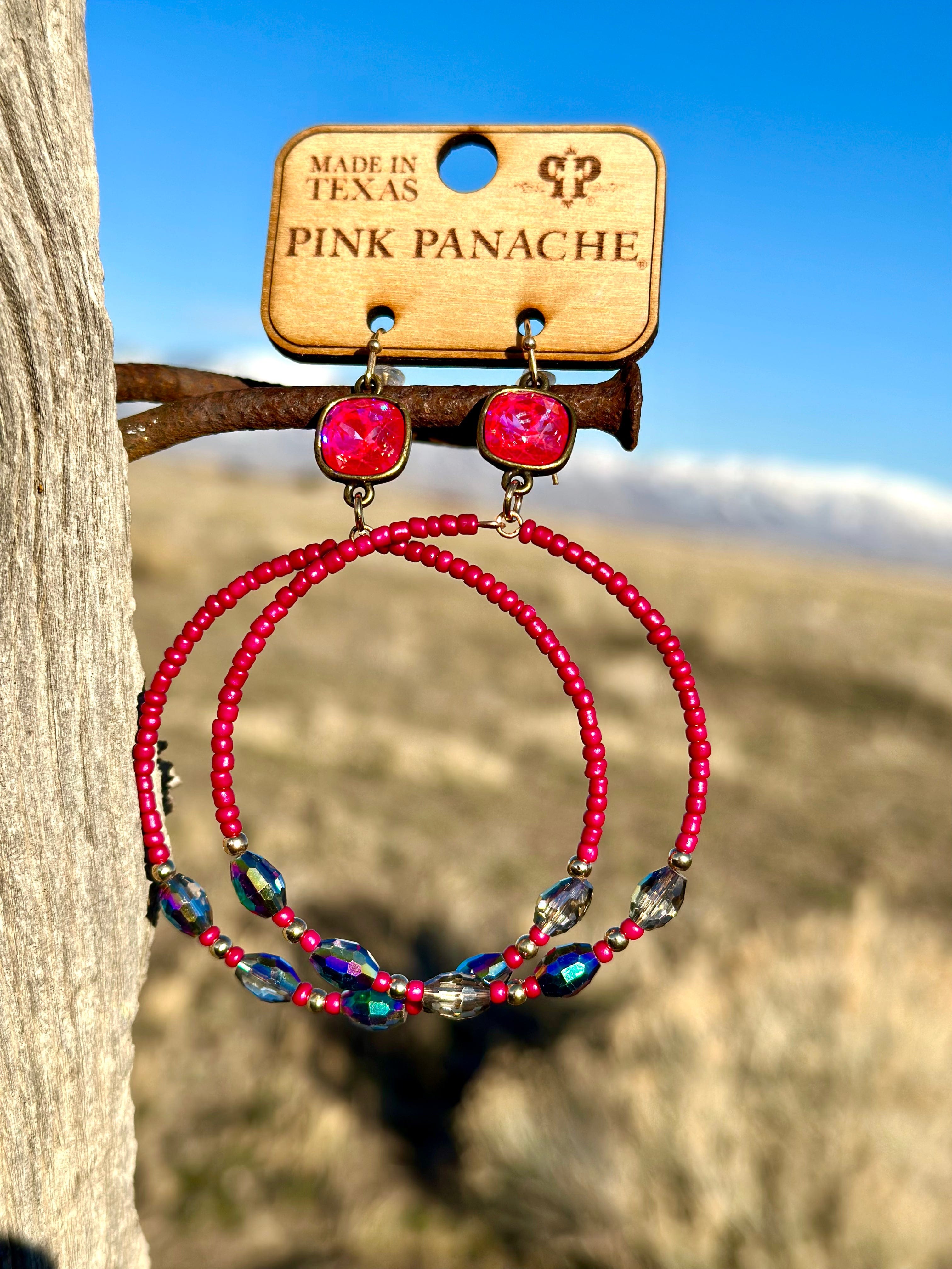 Pink panache store hoop earrings