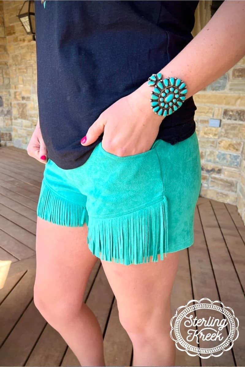 Real Suede Fringe Shorts