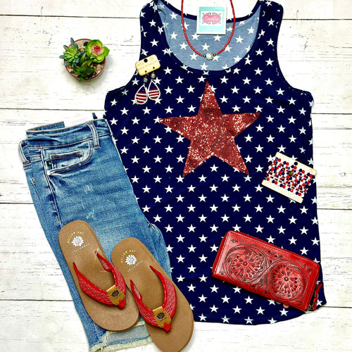 Shop Envi Me The 4Th Of July Sequin Star Tank