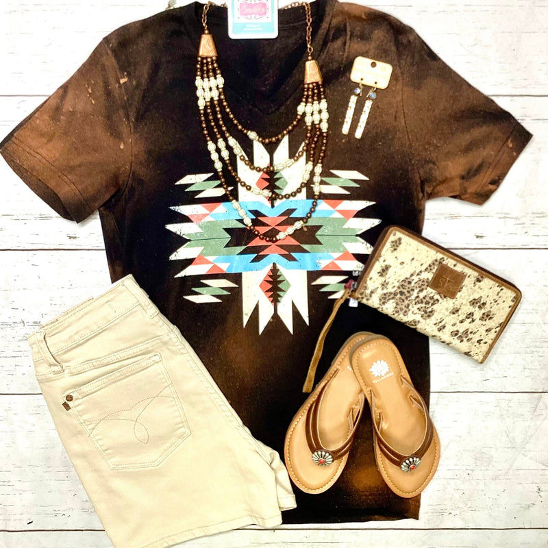 Shop Envi Me It's T-shirt Kinda Day The Aztec Bleached Desert Nights V Neck Tee