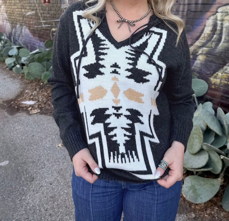 Shop Envi Me Cardigans and Kimonos The Bandera Aztec Hoodie Sweater