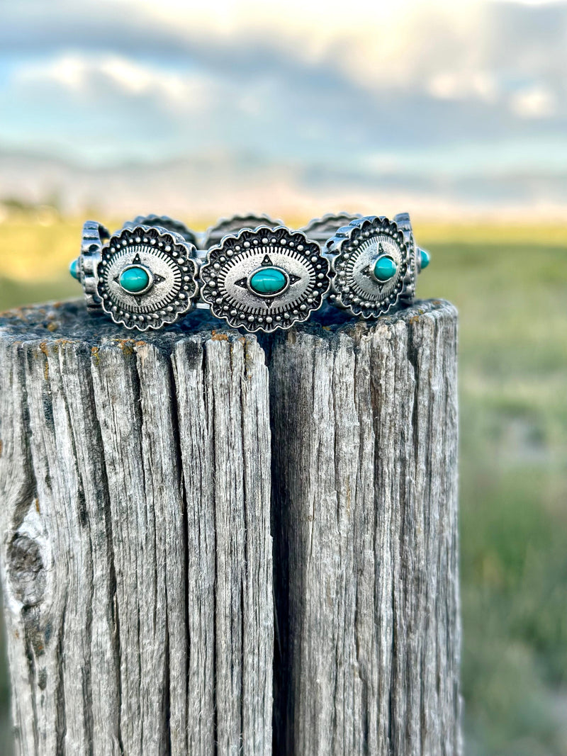 Silver sale concho bracelet