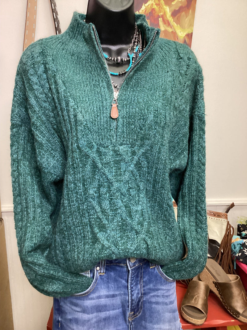 Shop Envi Me tops The Billings Teal Cowboy Sweater