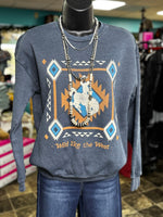 Shop Envi Me Tops and Tunics The Blue Aztec Bucking Horse Sweatshirt