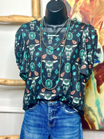 Shop Envi Me Tops and Tunics The Cactus Longhorn Western Top