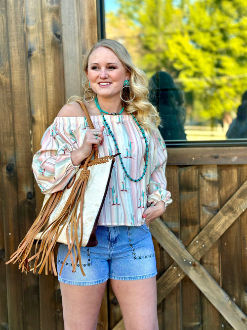 Shop Envi Me Tops and Tunics The Cactus & Stripe Rodeo Nights Top