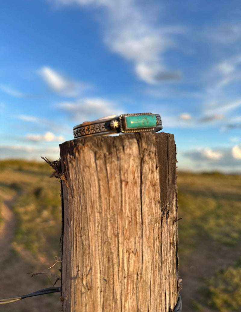 Shop Envi Me Bracelets Silver & Turquoise The Casa Grande NA Sterling Silver & Kingman Turquoise (Real) Southwest Cuff Bracelet - Only One!