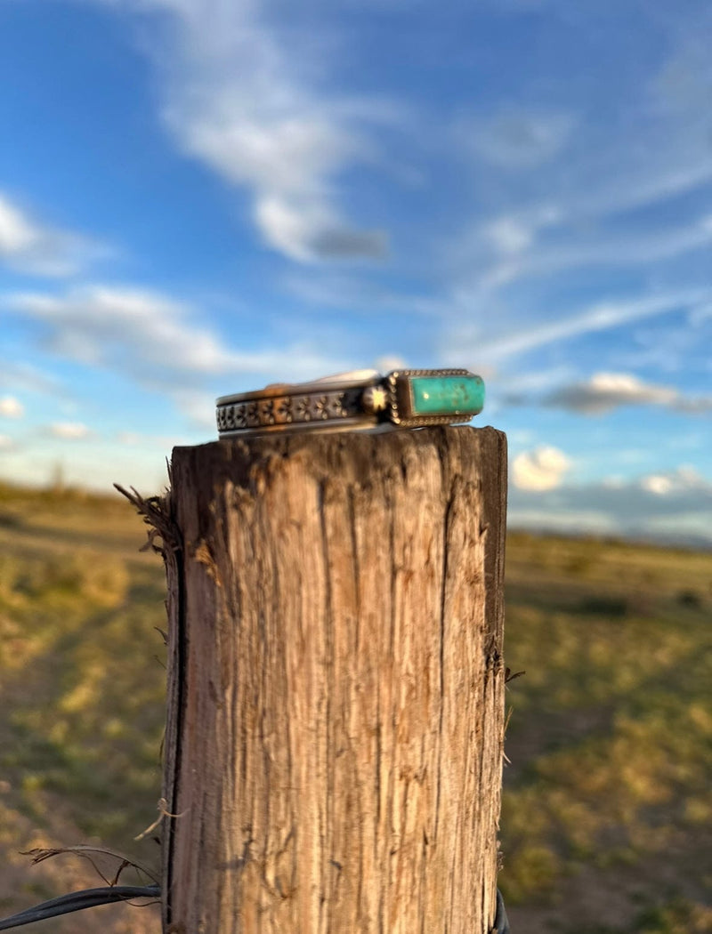 Shop Envi Me Bracelets Silver & Turquoise The Casa Grande NA Sterling Silver & Kingman Turquoise (Real) Southwest Cuff Bracelet - Only One!