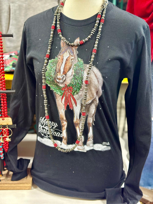 Shop Envi Me It's T-shirt Kinda Day The Christmas Horse Long Sleeve Tee