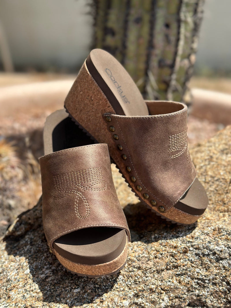 Volatile Footwear The Corky’s BootStitch Wedge Sandal