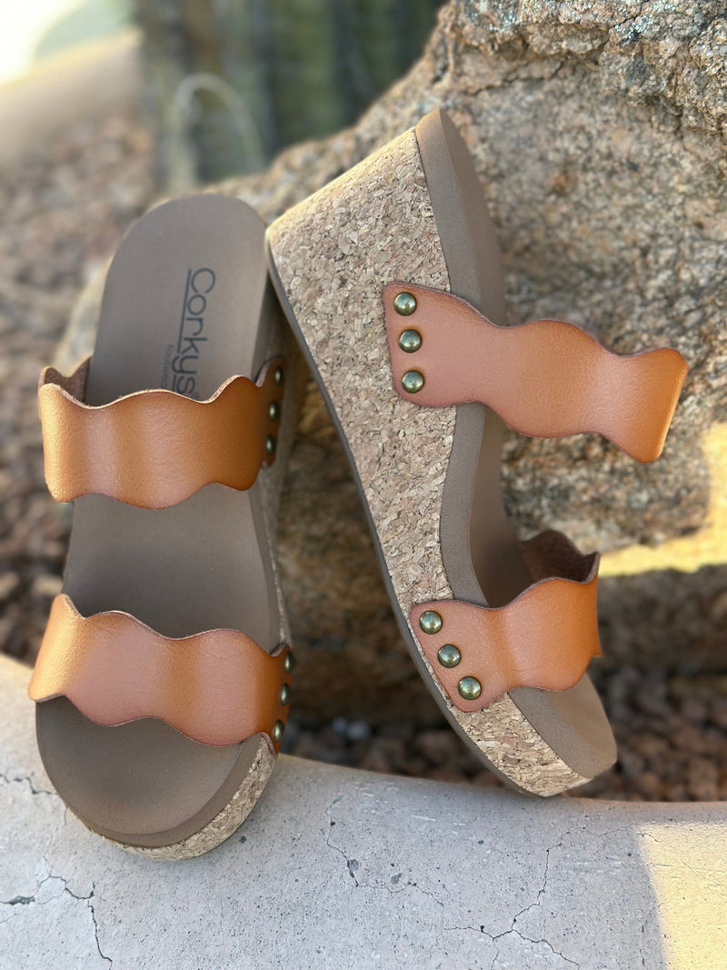 Corky’s Footwear The Corky’s Camel Spring Breeze Wedge Sandal