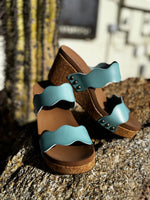 Corky’s Footwear The Corky’s Turquoise Spring Breeze Wedge Sandal