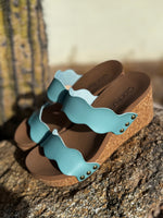 Corky’s Footwear The Corky’s Turquoise Spring Breeze Wedge Sandal