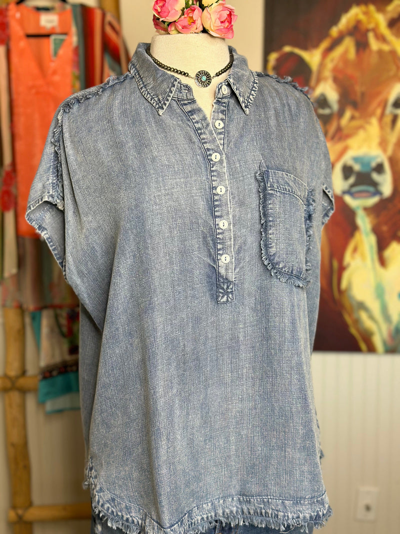 Shop Envi Me Tops and Tunics The Danville Denim Top