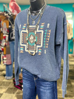 Shop Envi Me Tops and Tunics The Desert Blue Aztec Sweatshirt