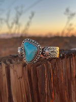 Shop Envi Me Bracelets Silver & Turquoise The Desert Hills NA Sterling Silver & Kingman Turquoise (Real) Southwest Cuff Bracelet - Only One!