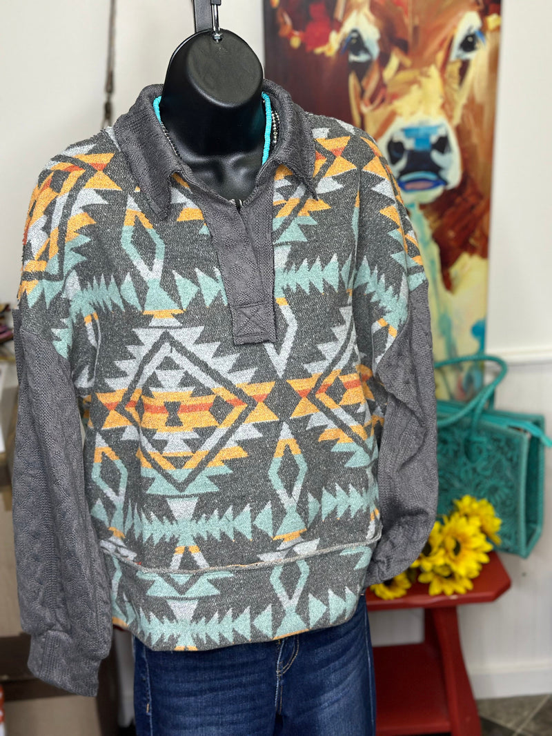 Shop Envi Me Cardigans and Kimonos The Fall Feedlot Boss Aztec Pullover Jacket