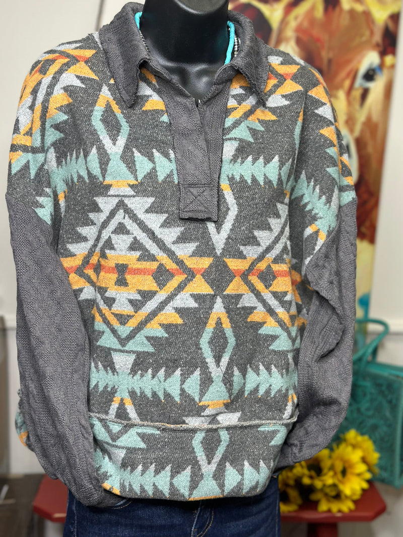 Shop Envi Me Cardigans and Kimonos The Fall Feedlot Boss Aztec Pullover Jacket