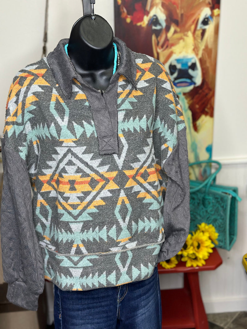 Shop Envi Me Cardigans and Kimonos The Fall Feedlot Boss Aztec Pullover Jacket