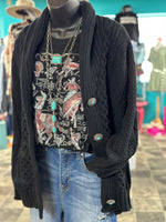 Shop Envi Me Cardigans and Kimonos The Fall Ranch Boss Black Cable Knit Cardigan