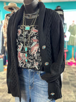 Shop Envi Me Cardigans and Kimonos The Fall Ranch Boss Black Cable Knit Cardigan