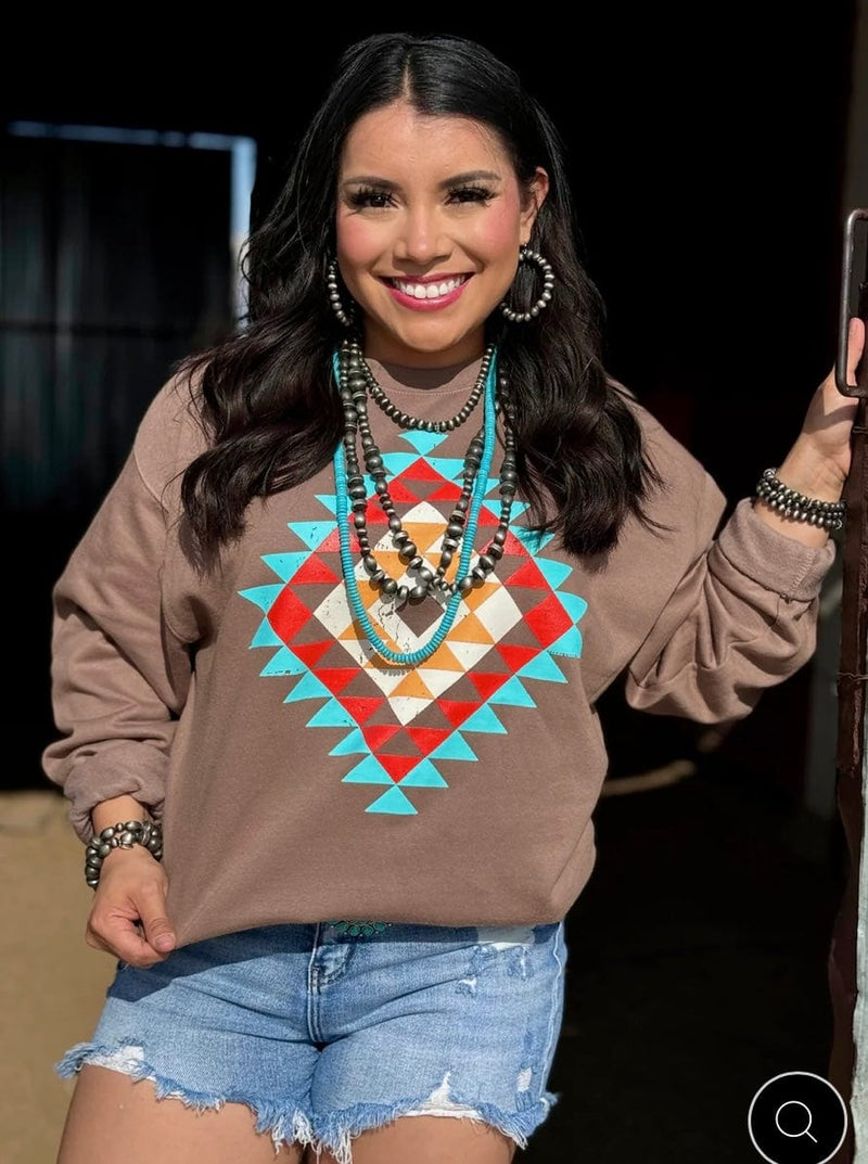 Shop Envi Me Cardigans and Kimonos The Fall Ryann Aztec Sweatshirt