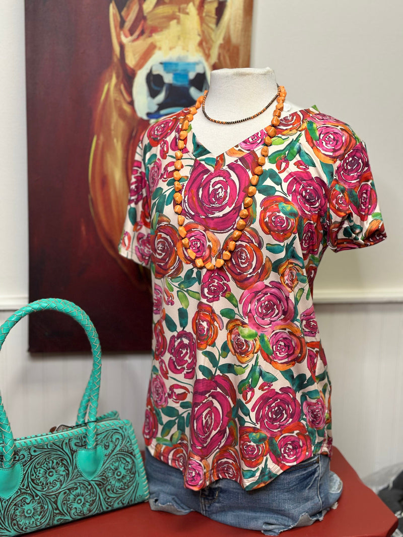 Shop Envi Me tops The Frisco’s Floral V Neck Top