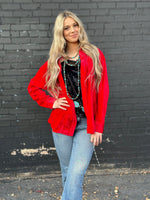 Shop Envi Me Cardigans and Kimonos The Holiday Red Velvet Song Of San Antone Shirt