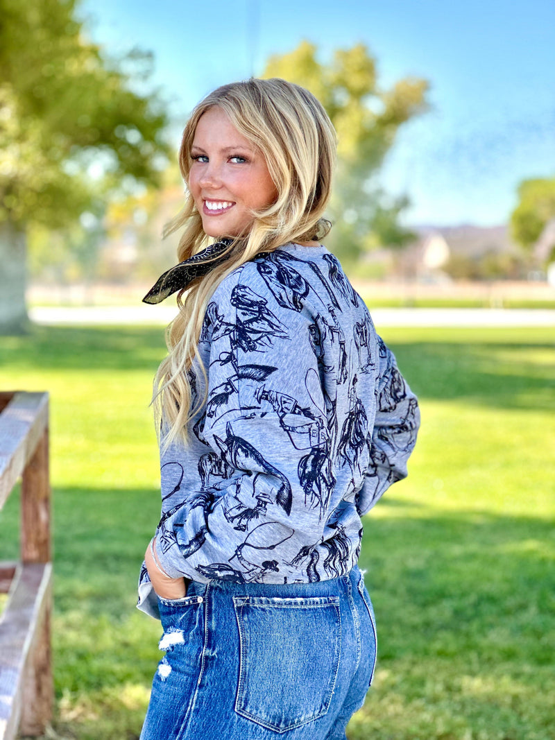 Shop Envi Me Cardigans and Kimonos The Life On The Ranch Sweatshirt