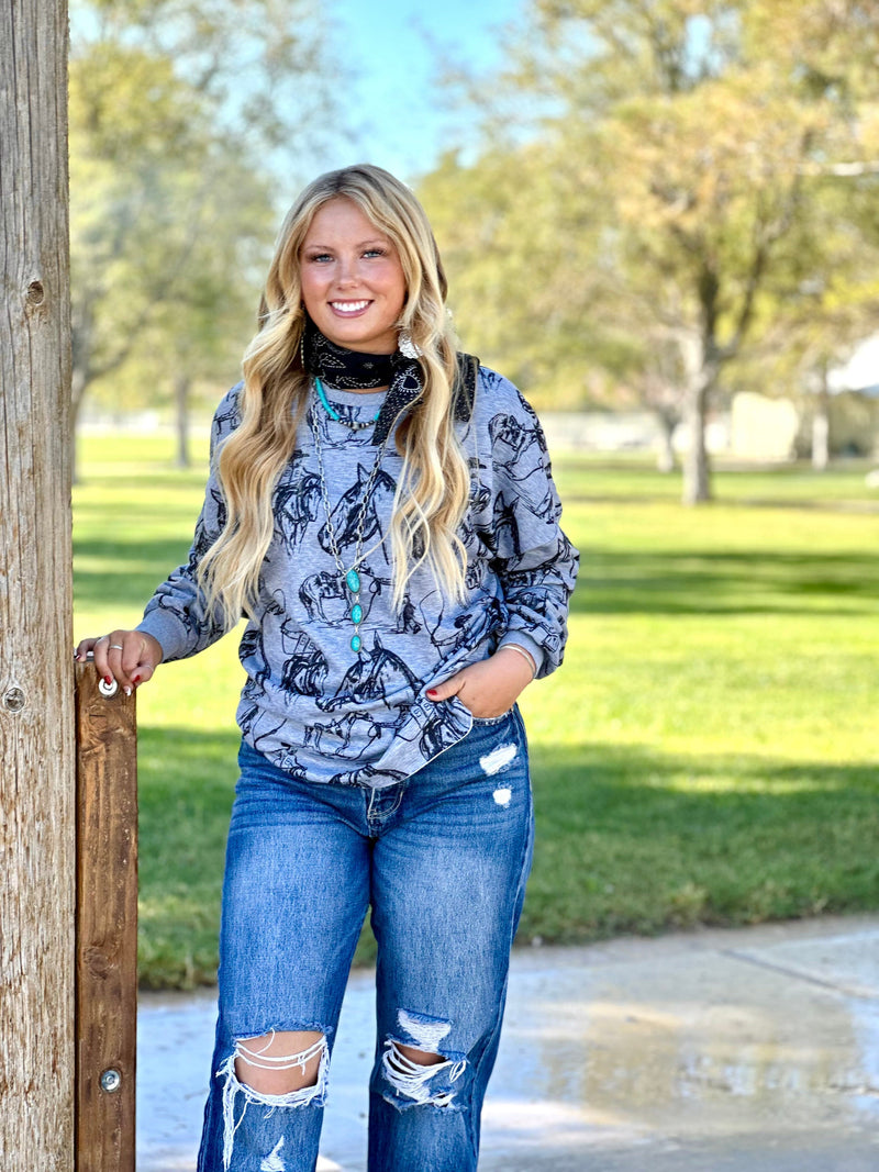 Shop Envi Me Cardigans and Kimonos The Life On The Ranch Sweatshirt