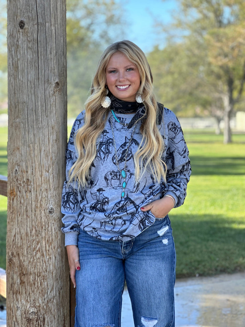 Shop Envi Me Cardigans and Kimonos The Life On The Ranch Sweatshirt