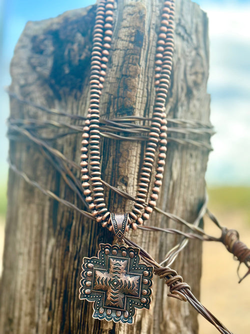 Shop Envi Me Jewelry The Mission Copper Cross Southwest Necklace