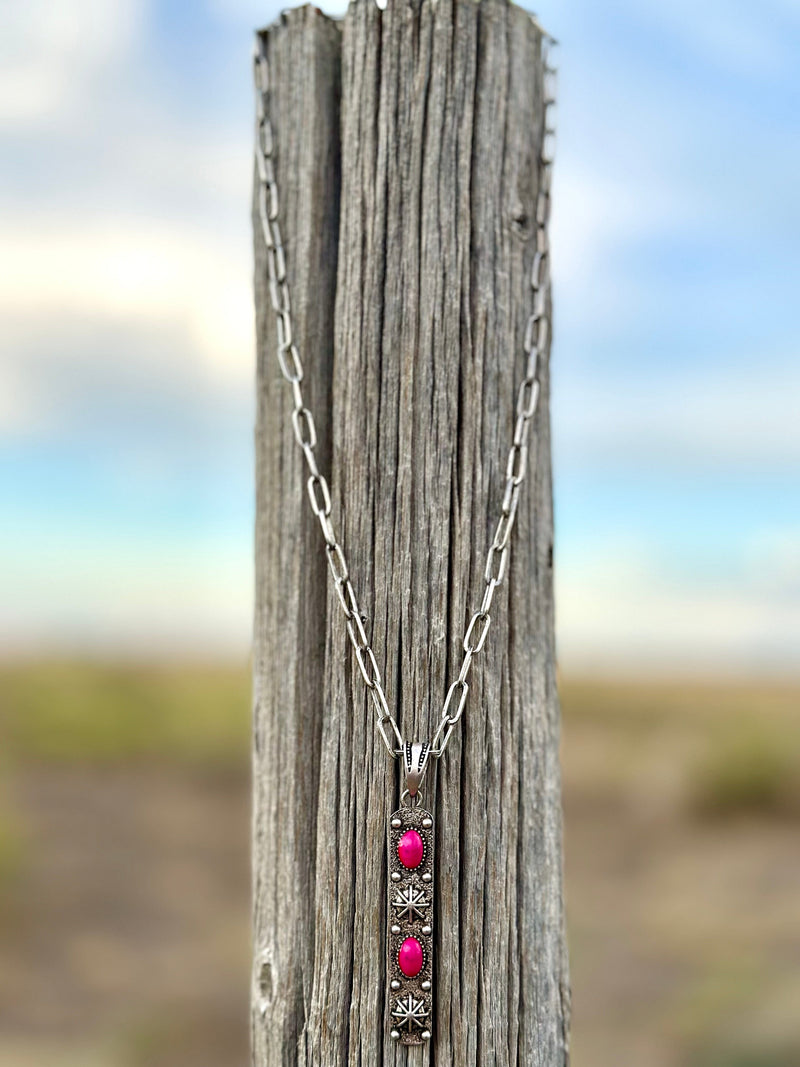 Shop Envi Me Necklaces The Must Have Hot Pink Star Bar Necklace On Paperclip Chain