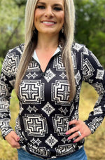 Shop Envi Me Tops and Tunics The On The Mesa Quarter Zip Aztec Pullover 2.4