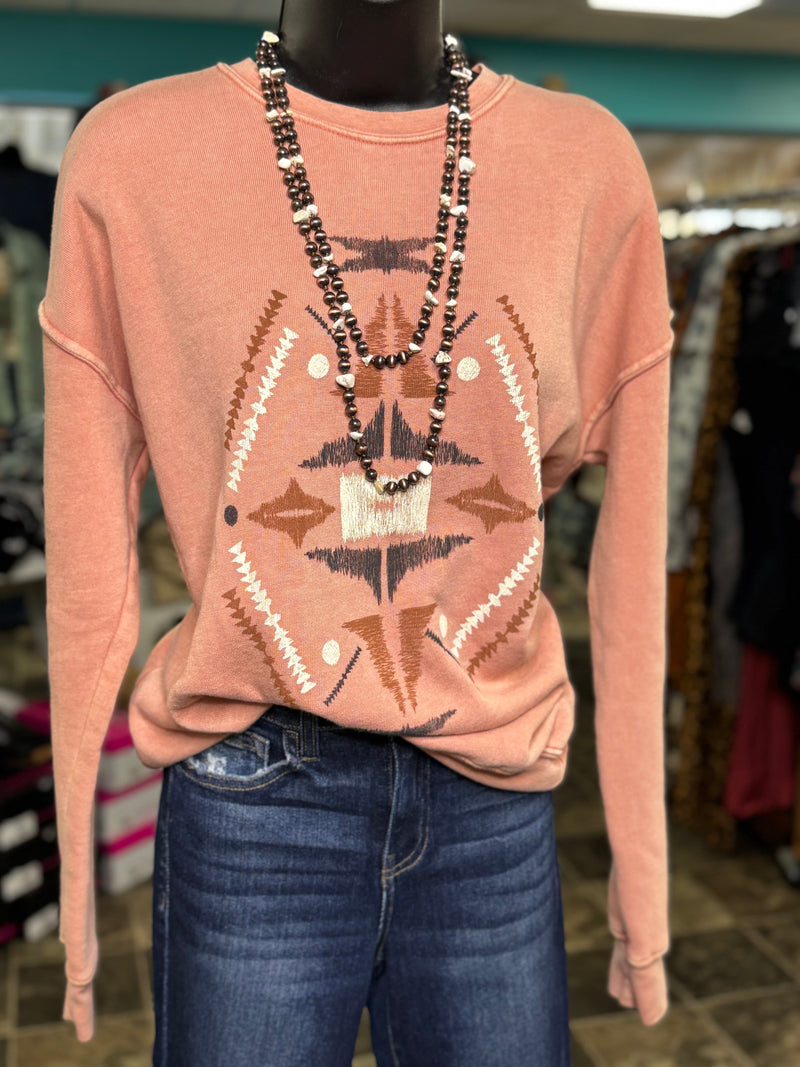 Shop Envi Me The Peachy Aztec Sweatshirt