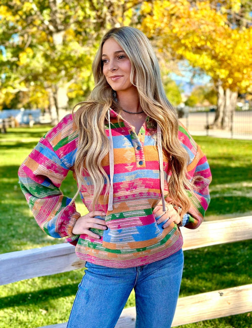 Shop Envi Me Cardigans and Kimonos The Pink Aztec Pullover Jacket Small & Med Only