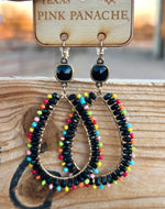 Shop Envi Me Earrings Gold The Pink Panache Black & Multi Oval Bead Earrings