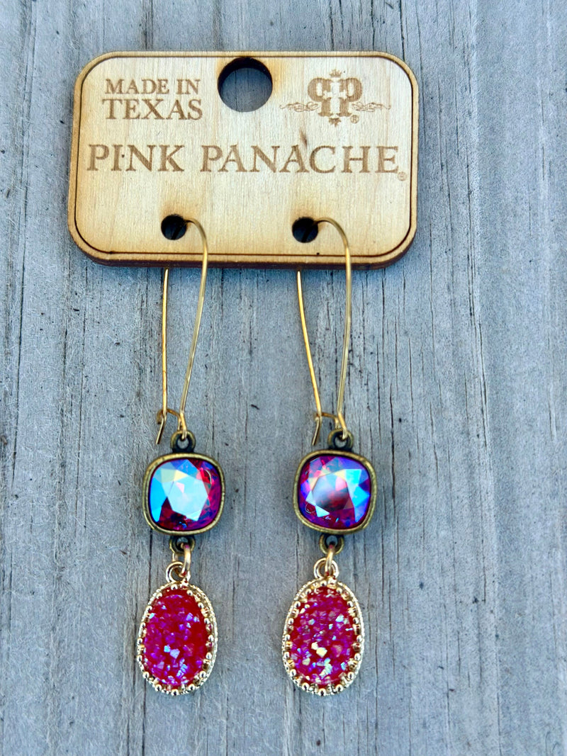 Shop Envi Me Earrings The Pink Panache Colors of Pink Crystal Drop Earring