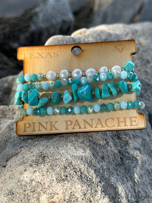 Shop Envi Me Jewelry Stack Set / Turquoise The Pink Panache Fall For Turquoise Stack Bracelet Set