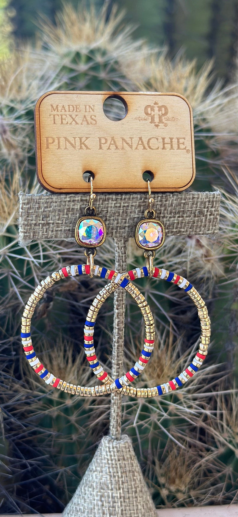 Shop Envi Me Jewelry Earring & Necklace Set / Multi The Pink Panache Red, Blue, & Gold Necklace & Earring Set