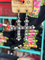 Shop Envi Me Earring Gold The Pink Panache Silver Crystal Cross Earrings