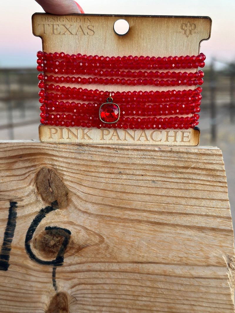 Shop Envi Me Jewelry Stack Set / Red The Pink Panache Sparkly Red Stack Bracelet Set