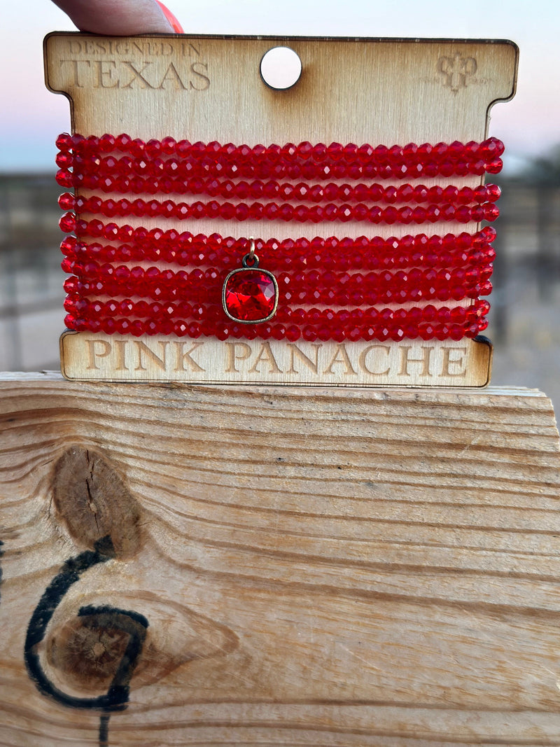 Shop Envi Me Jewelry Stack Set / Red The Pink Panache Sparkly Red Stack Bracelet Set