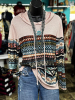 Shop Envi Me It's T-shirt Kinda Day The Pink West of Arcadia Aztec Hoodie Top