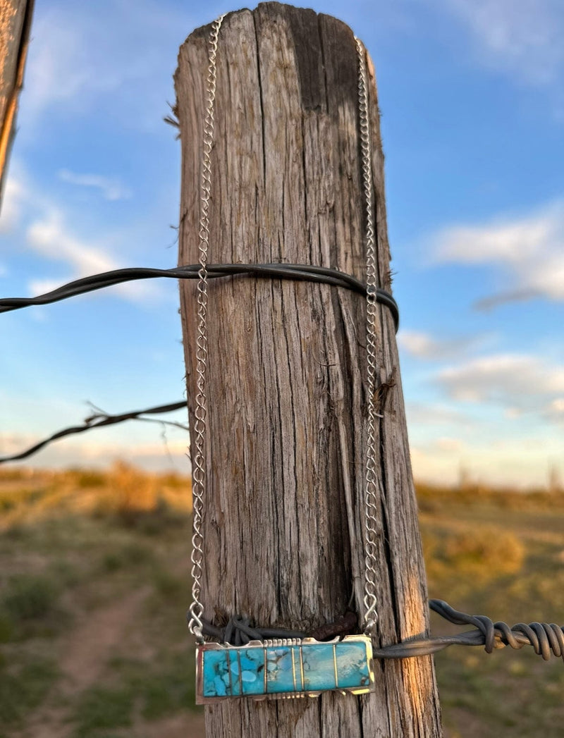 Shop Envi Me Necklaces The Prescott Sterling Silver Turquoise (Real) Bar NA Necklace