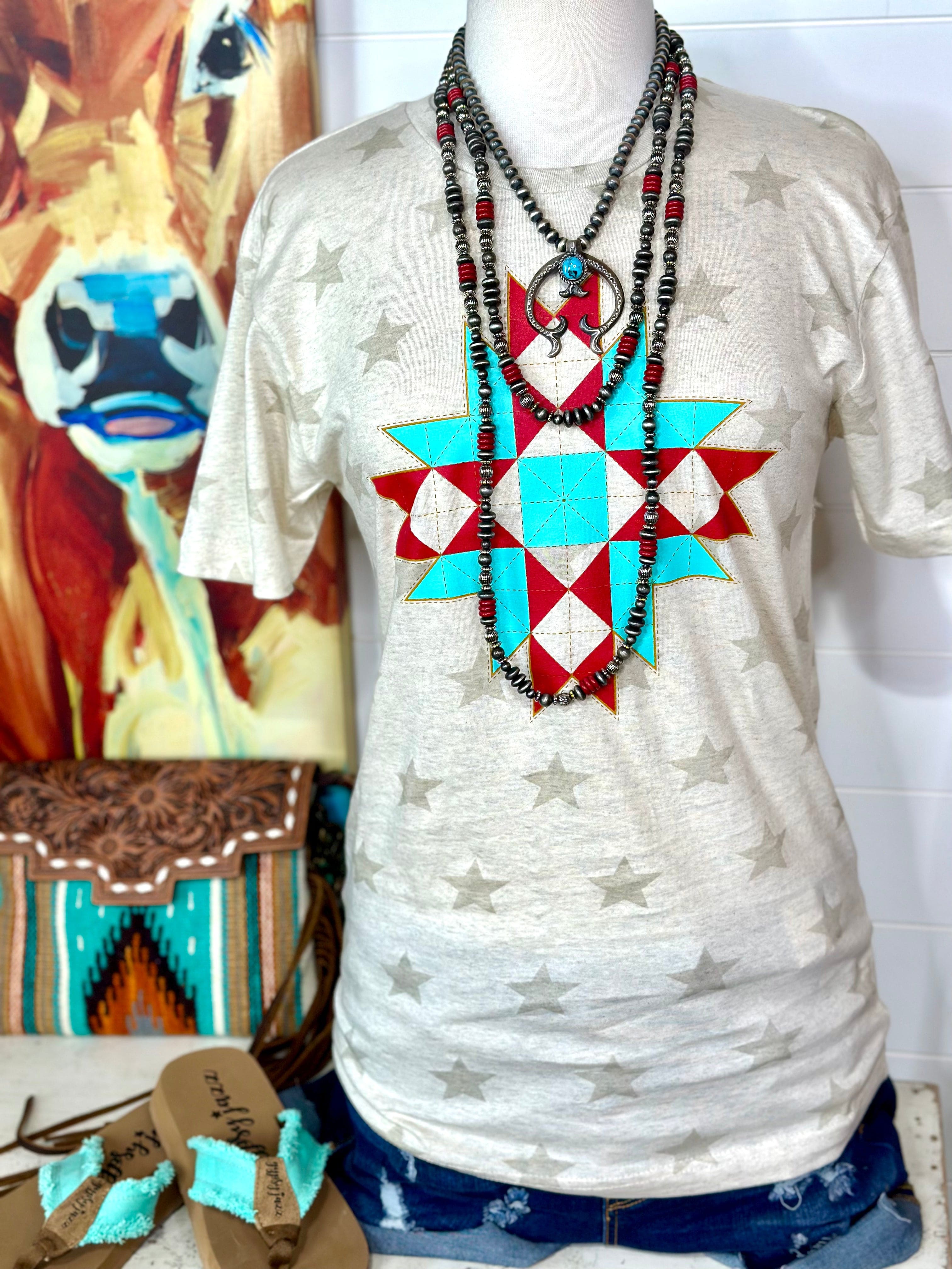 The Red White & Aztec Stars Tee – Shop Envi Me