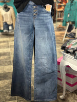 Risen Bottoms The Risen Button Front Wide Leg Denim