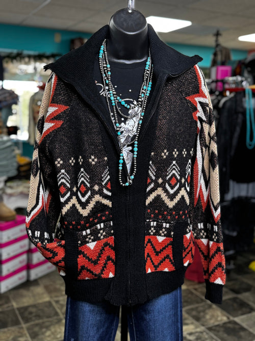 Shop Envi Me Tops and Tunics The San Jacinto Aztec Zip Up Sweater